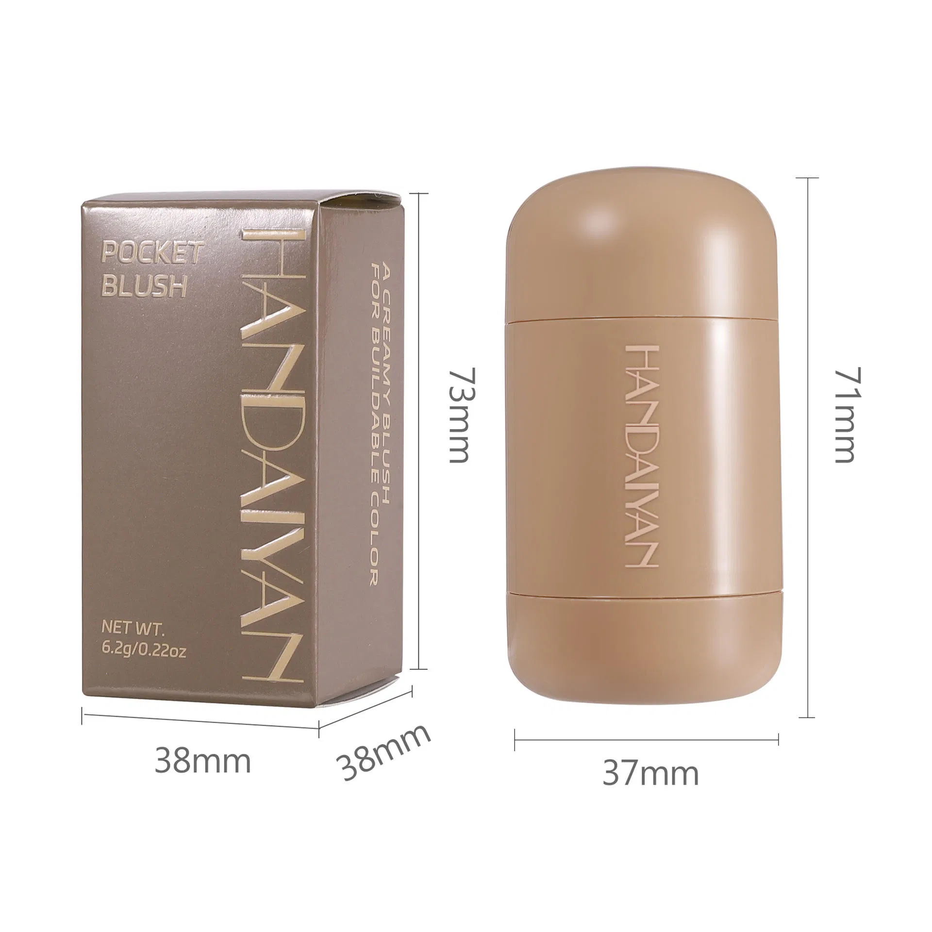 Portable 6-Color Cream Blush Stick for Lips and Cheeks