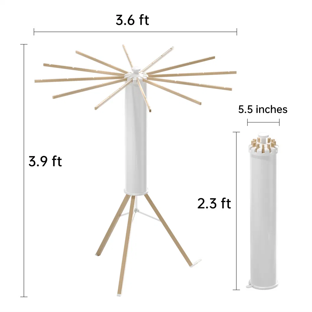 Floor Foldable Balcony Bedroom Household Solid Wood Invisible Octopus Drying Racks