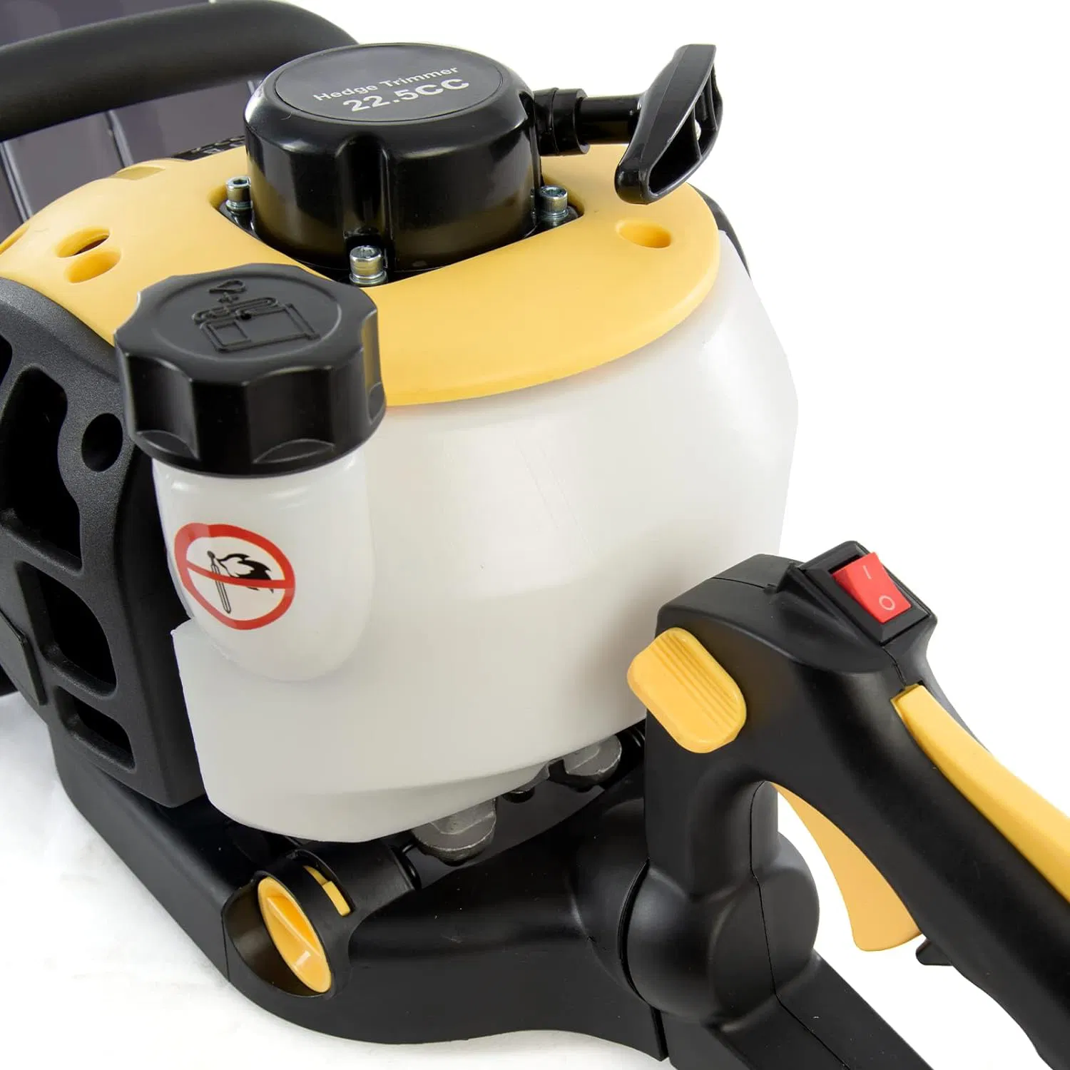 22.5cc Petrol Hedge Trimmer with 60cm Dual-Action Blade and Air-Cooled 2-Stroke Engine