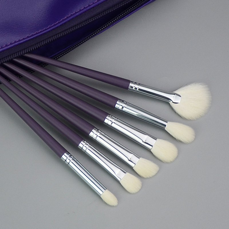 Private Label Makeup Brush Set 6PCS Purple Eye Makeup Brush Set Eye Applicator Brush