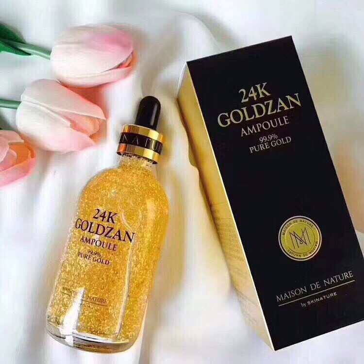 Korea Hot Sale 24K Goldzan Ampoule 99.9% Pure Gold Face Essence
