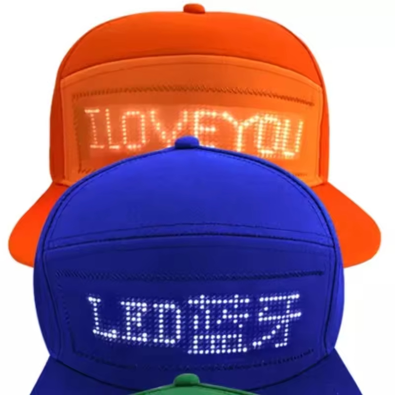 Cheap Price Customizable Logo Waterproof Caps LED Scrolling Unisex Hat