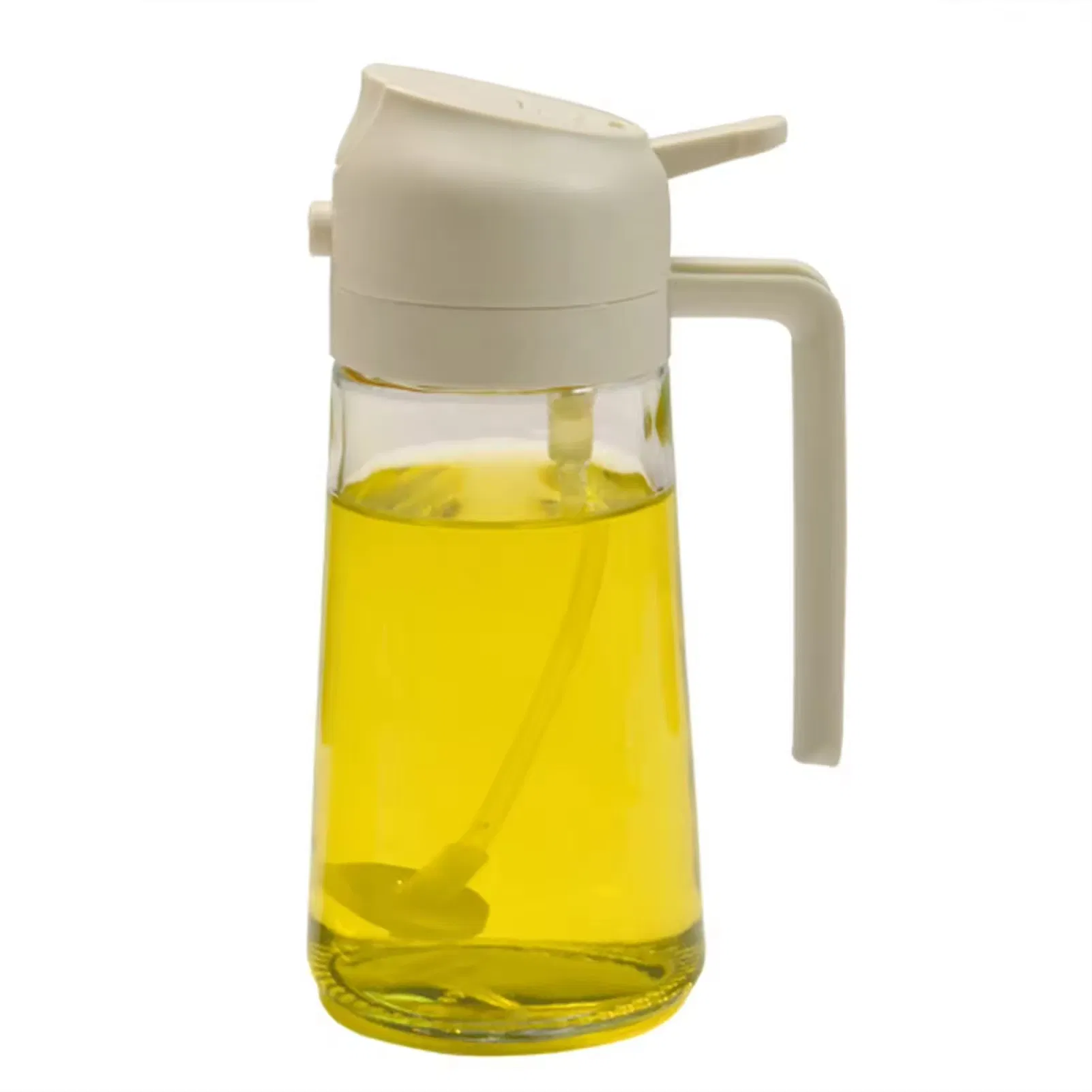 2 in 1 470ml Premium Glass Cooking Oil Spray Bottle Leak-Proof Fine Mist Ergonomic Grip Controlled Portion Multi-Purpose BBQ Oil Sprayer