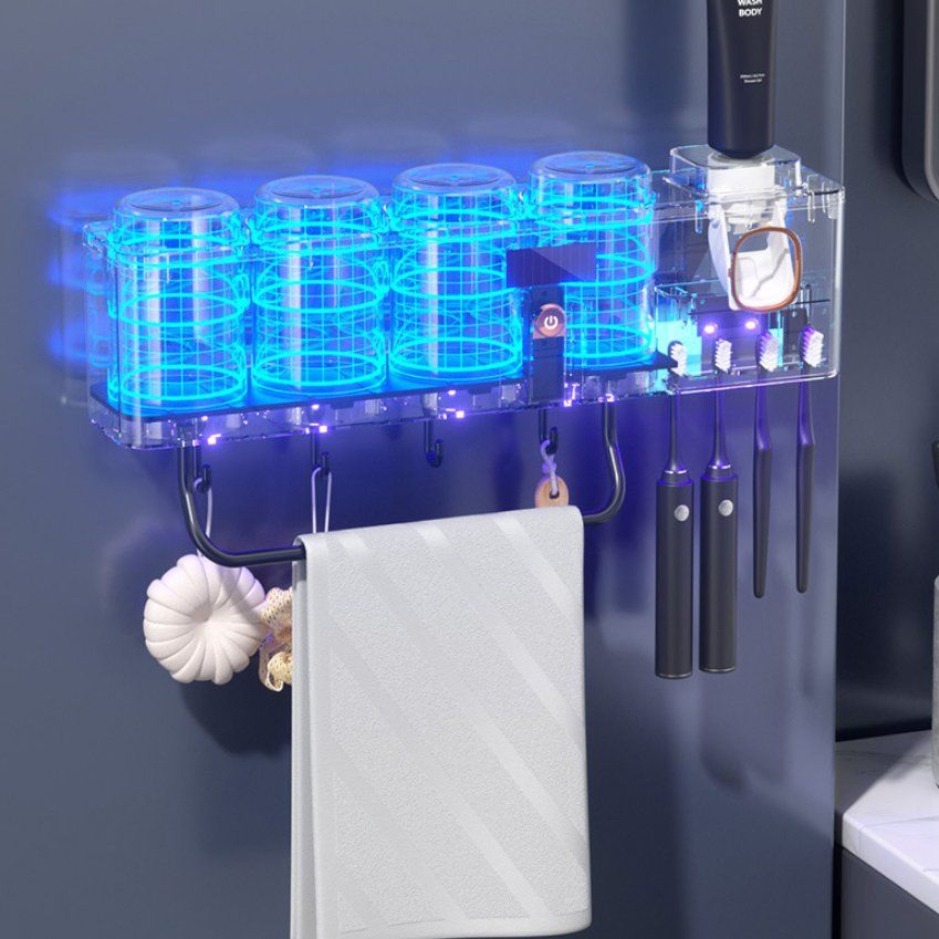 Bathroom Multifunctional Toothbrush Cup Disinfection Sterilizer Automatic Toothpaste Dispenser Toothbrush Holder