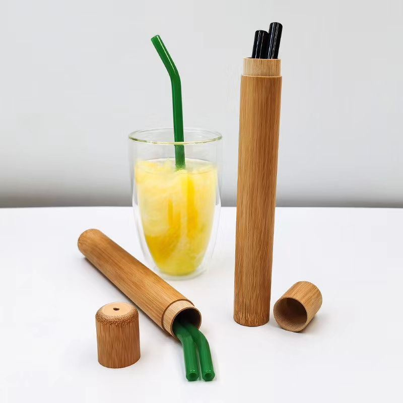 Custom High Borosilicate Colored Glass Straws for Drinking
