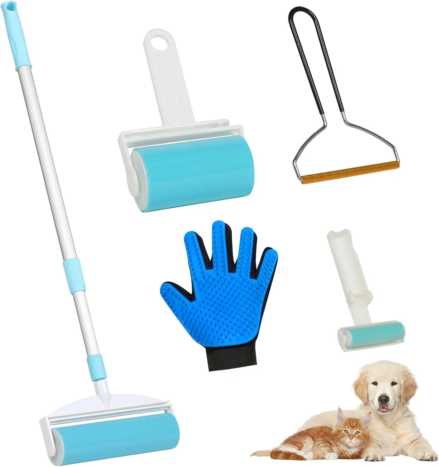Reusable for Pet Hair Remover Roller Dog & Cat Self-Cleaning Tool No Adhesive Needed Grooming Tool Type