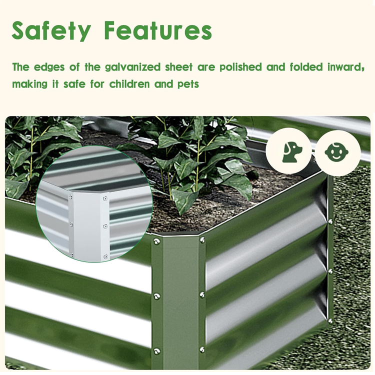 Ящик для растений оцинкованный приподнятый