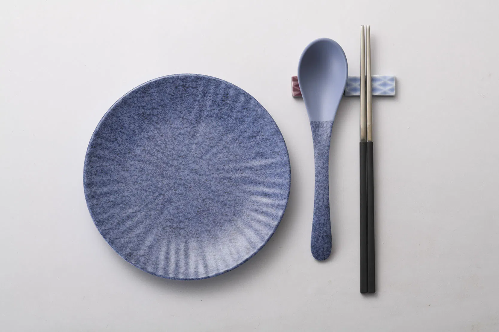 Premium Melamine Blue Long Handle Spoon Korean Style Dinner Spoon for Restaurant Household