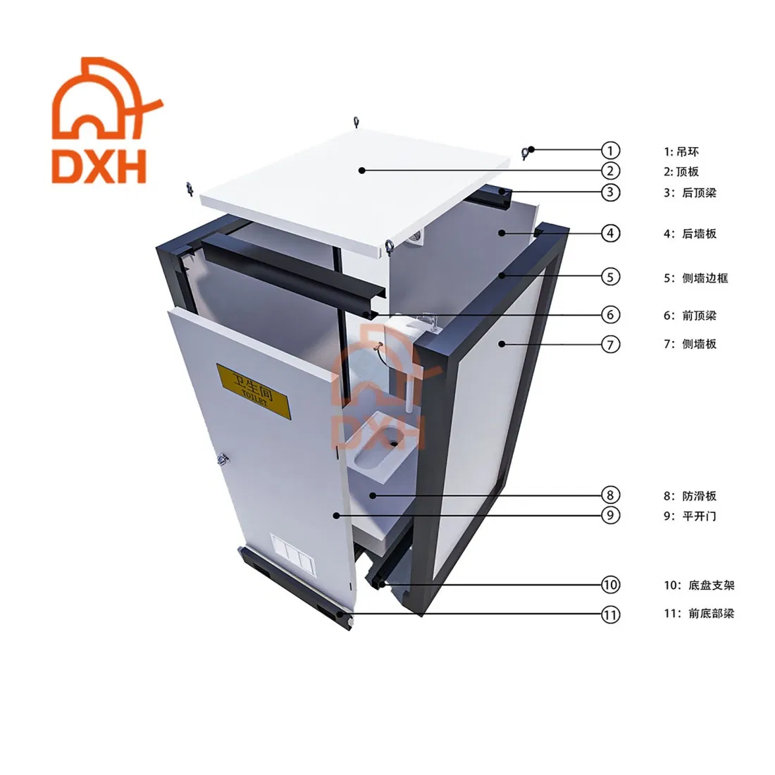 Daxiang Portable Custom Parks Public Manufacture Modular Mobile Cheap Price Prefabricated Water Closet Small Washroom Outdoor Restroom Container Toilet