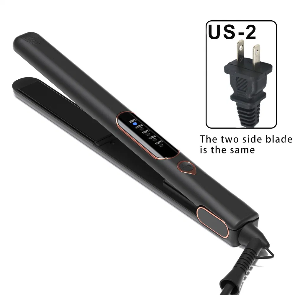 2025 PTC Heater 1 Inch LED Hair Straightener Flat Iron Hot Selling Middle East Electric 2 Hair Clips Glove for Household Use