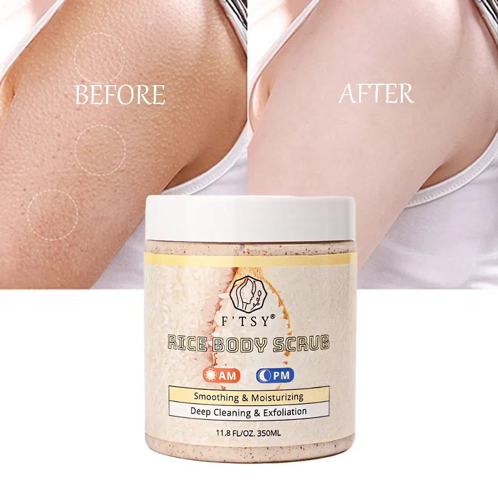OEM Vegan Exloliating Deep Cleaning Bath Sugar Rice Body Scrub