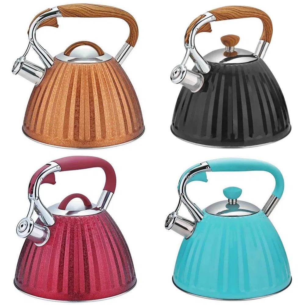 Household 3.0 Litre Prsmatic Conic Design Metal Stainless Steel Whistling Kettle, Suitable for Induction Cooker and Gas Stove