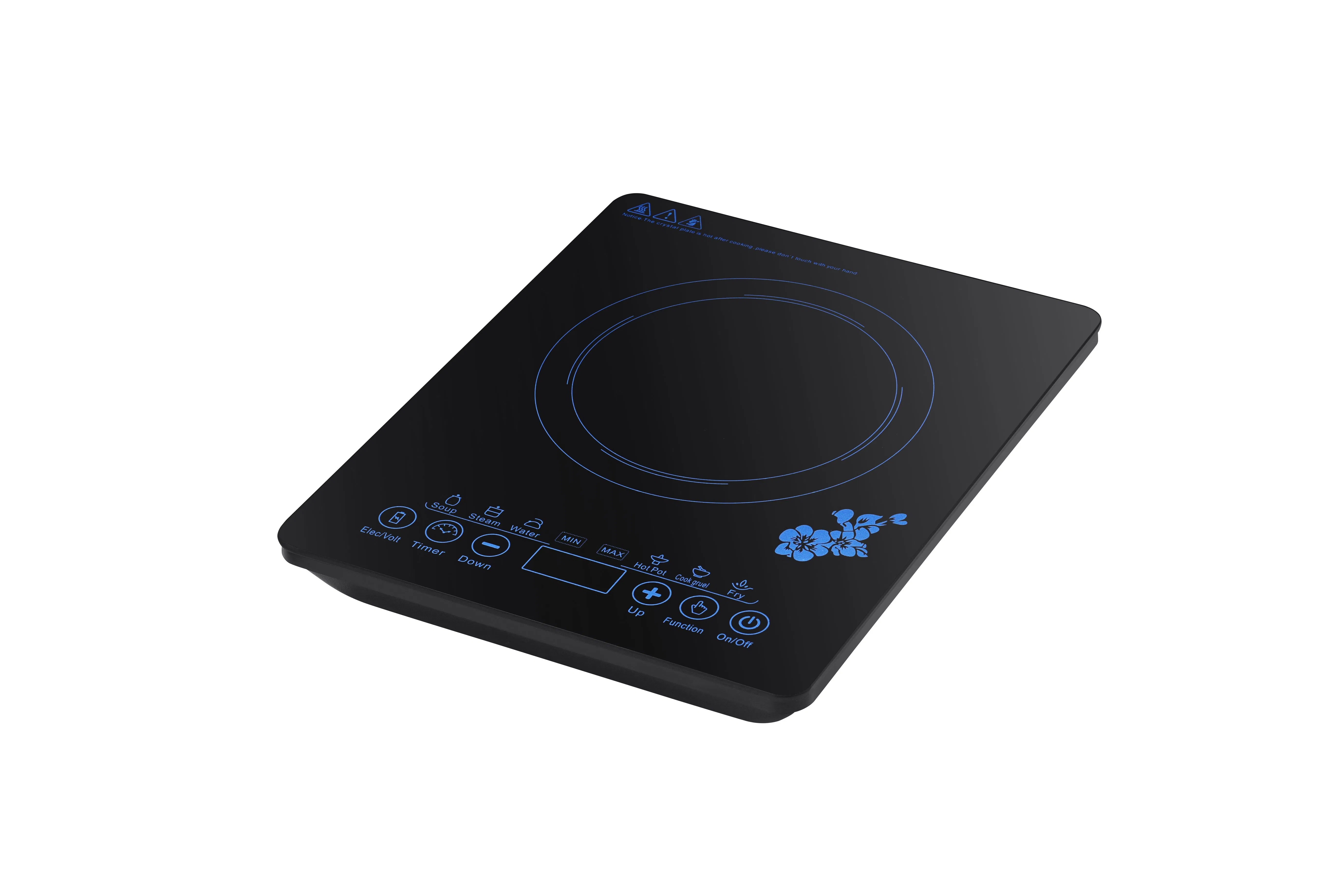 Induction Cooker Appliances Single Burner Electric Stoves Household Black Ceramic Glass