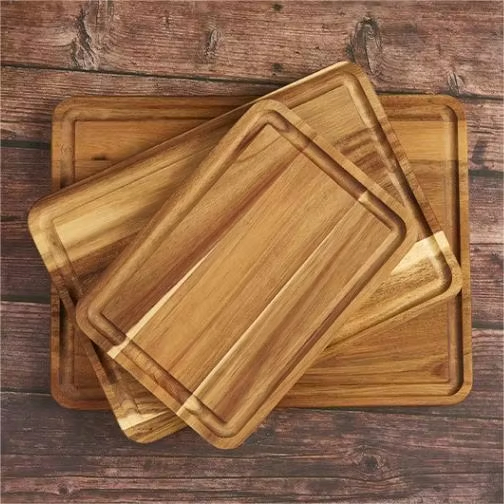 Custom Thick Double Side Wooden Chopping Board Butcher Block Acacia Wood Meat Cutting Board Charcuterie Board Wood for Kitchen