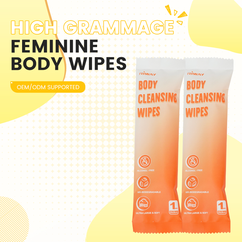 Individually Wrapped High Weight Flushable Customizable Feminine Body Wipes for Travel Gym