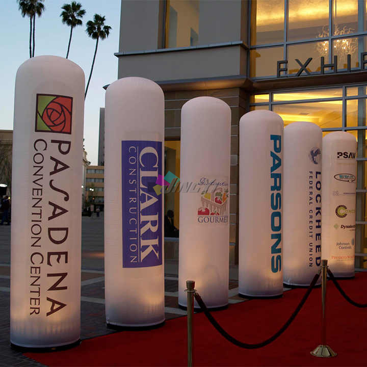 PVC or Oxford Material Outdoor Event Exhibition Sport Inflatable at Night Column Tube with LED Lights
