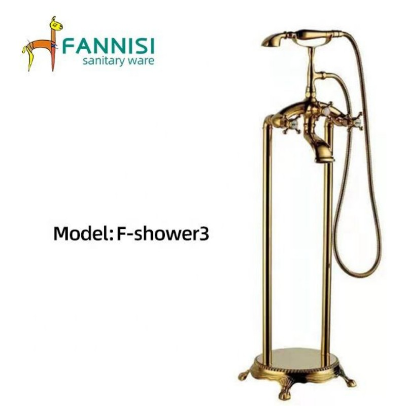 Душевая система с золотым корпусом и верхним душем