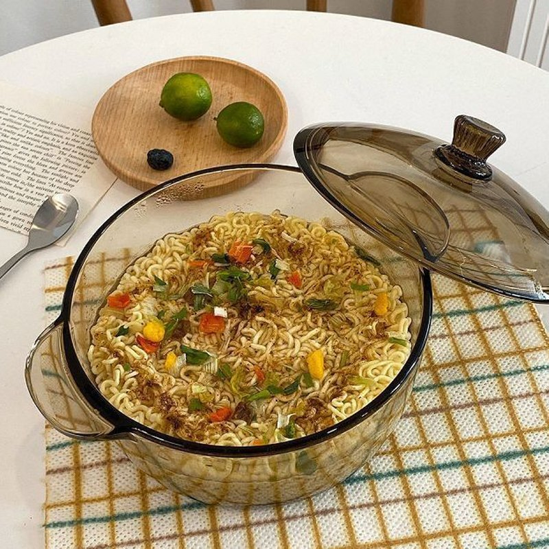 Amber Instant Noodle Glass Bowl Student Office Worker Dining Bowl Salad Bowl