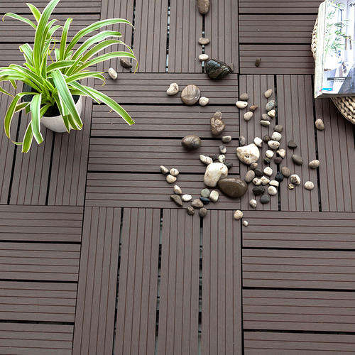 Balcony Outdoor Floor Tile WPC Flooring Wood Texture Solid Decking 300 X 300 X 22 mm Wood Fiber+HDPE WPC DIY Interlock Deck Tile
