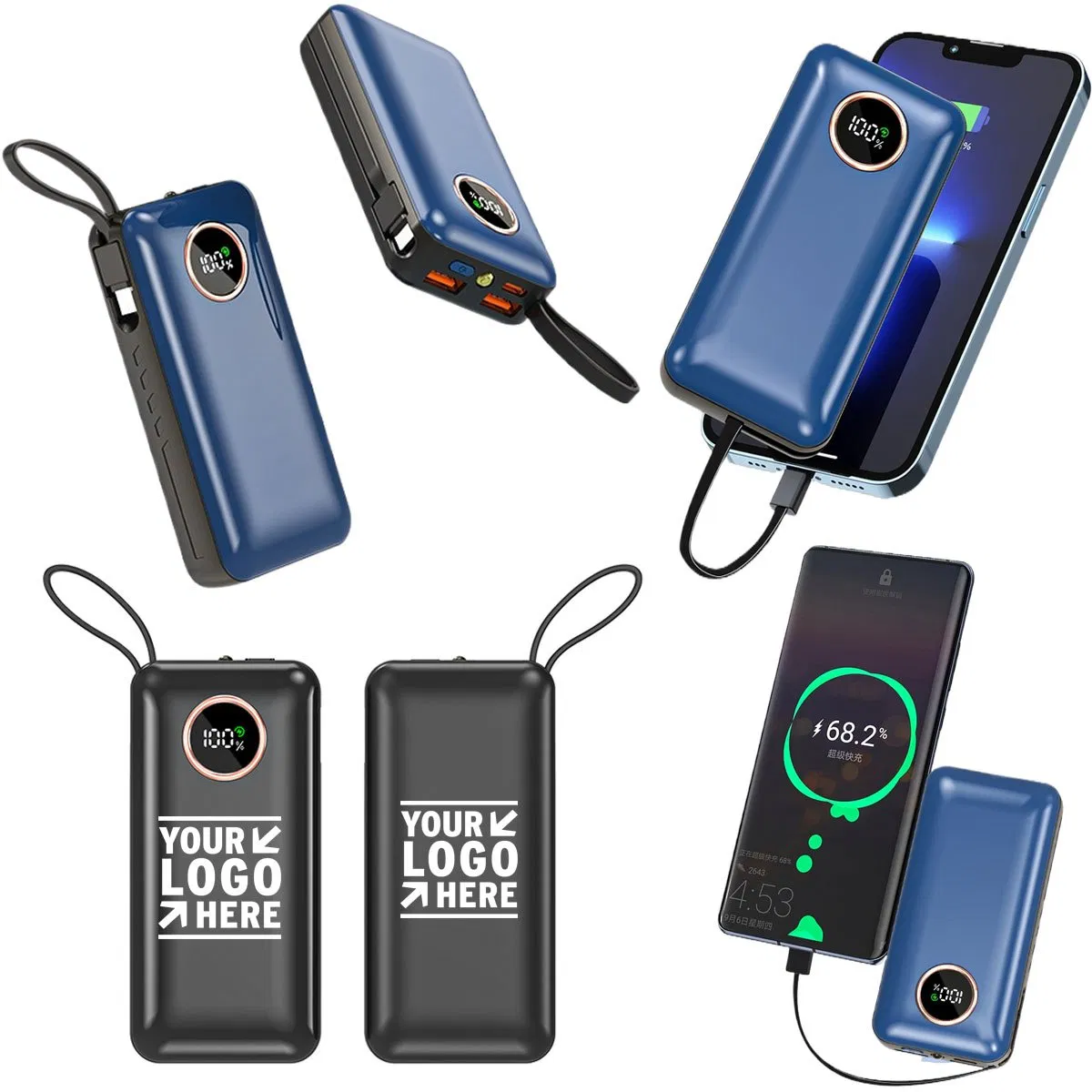 Повербанк 10000 мАч с LED-дисплеем и USB/Type-C