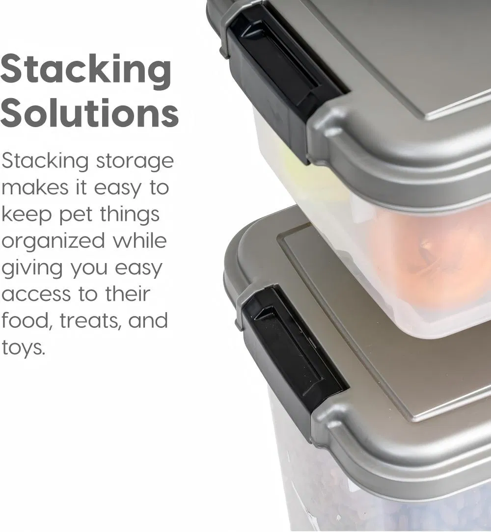 Durable 3PCS Pet Food Storage Containers with Rolling Wheels