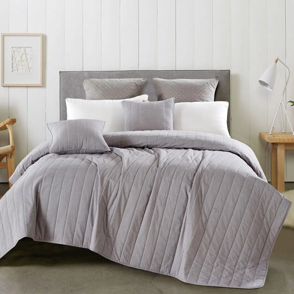 100%Organic Cotton Quilt Set 3-Pieces Bedspread for Home