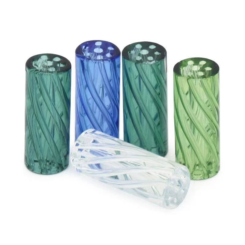 Glass Spiral Shape Cigarette Holder Smoking Pipes Glass Filter Tip