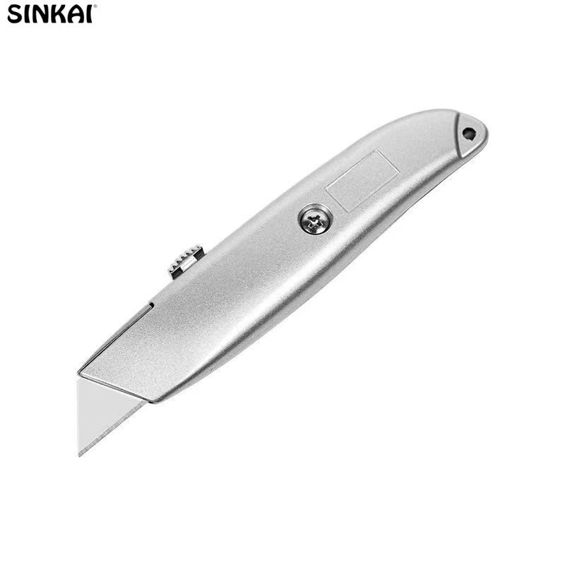 Industrial Grade Stainless Steel Utility Knife Plastic Handle Retractable Blade