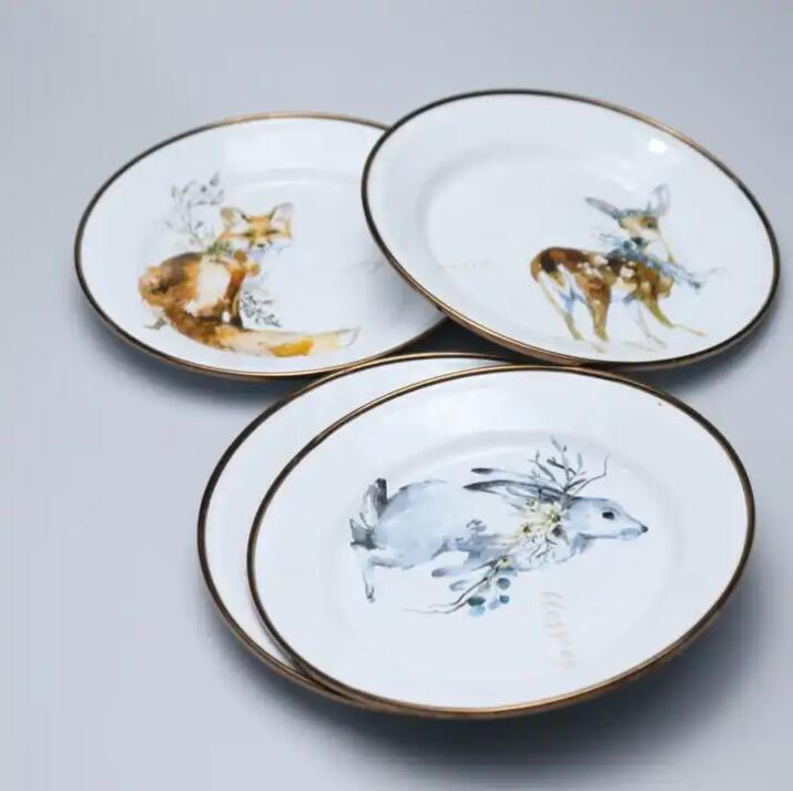 White Round Enamel Plate