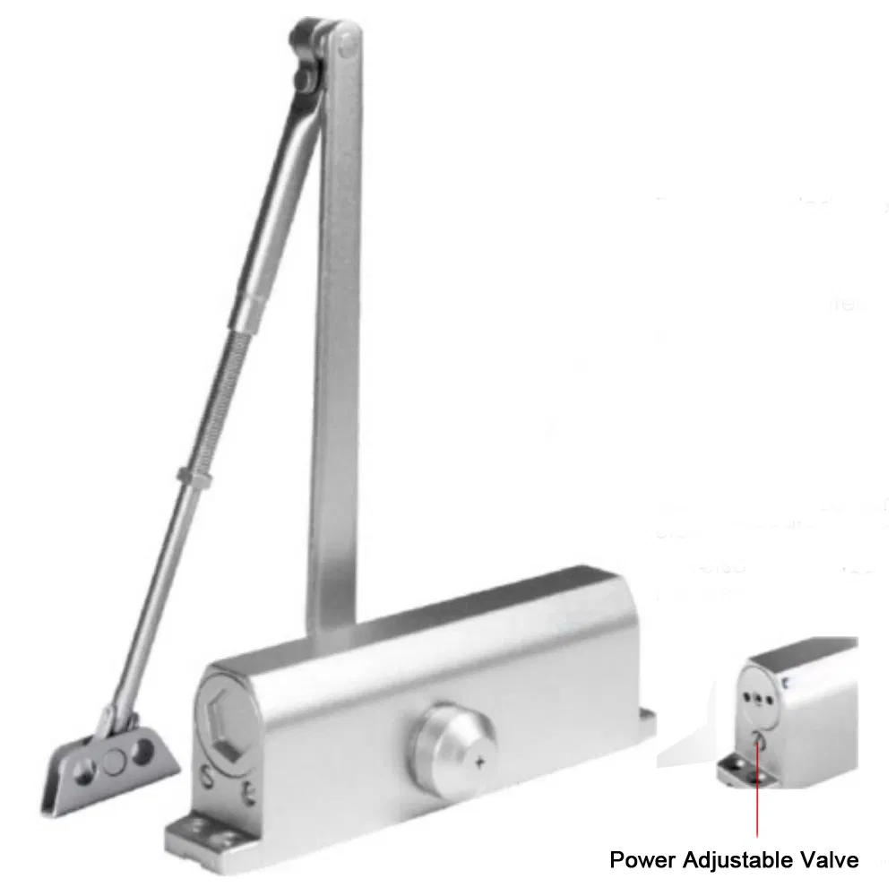 UL Listed Commercial Adjustable Automatic Door Closer Cast aluminium Body Steel Arm