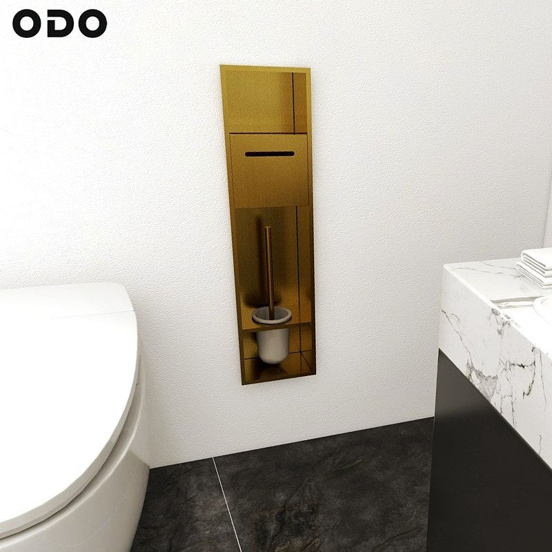 Встраиваемая полка для туалетной бумаги и щетки 304 нерж. сталь