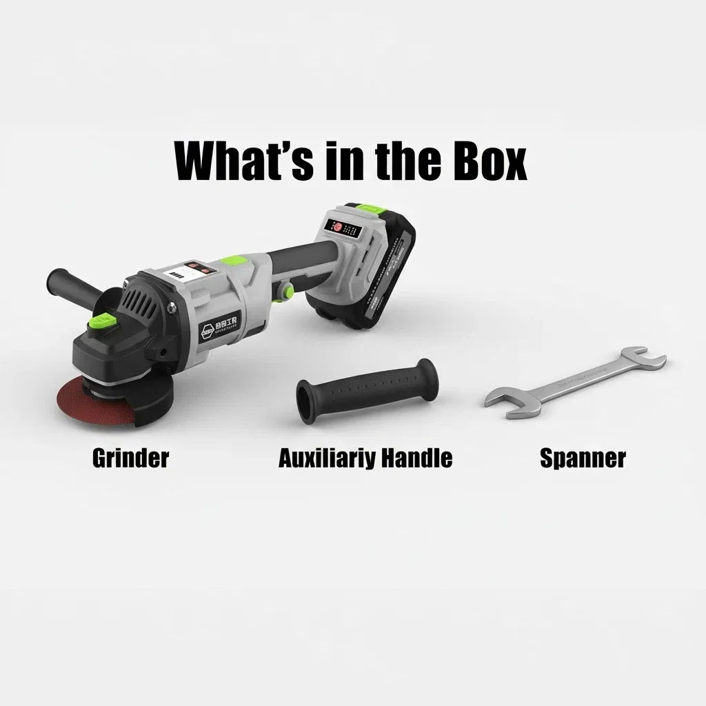 Professional Portable 20V Electric Cordless Burshless 115/125mm M10 with 180° Rotating Handle and LED display Angle Grinder Angle Grinding Tools