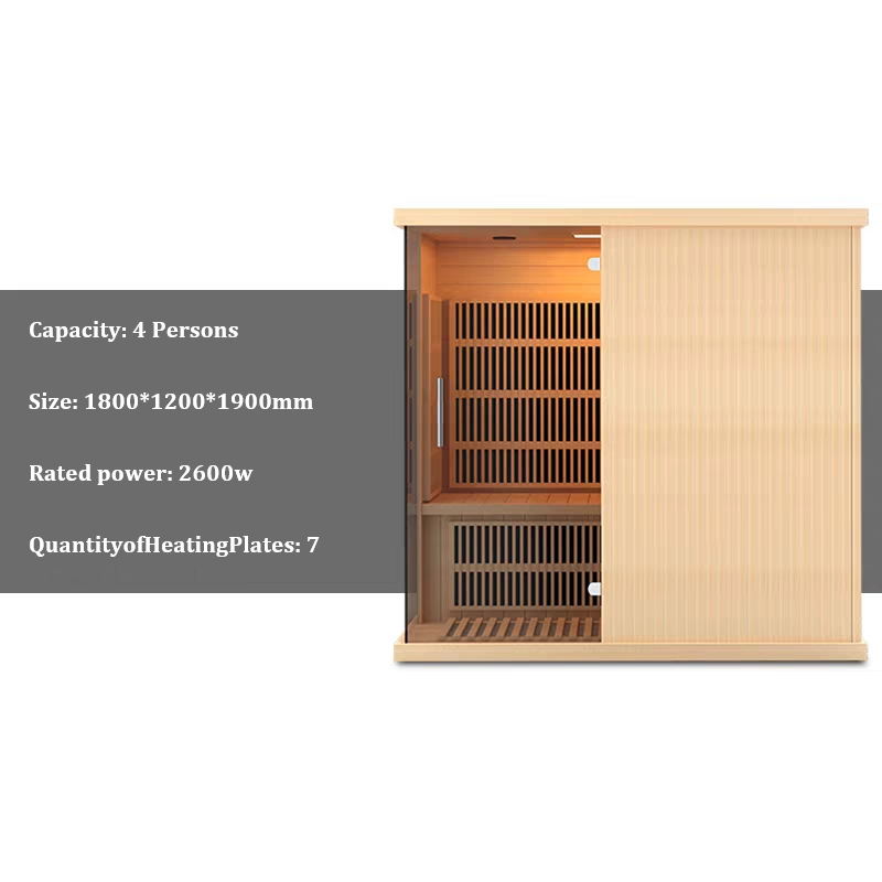 Инфракрасная сауна на 4 персоны из массива дерева