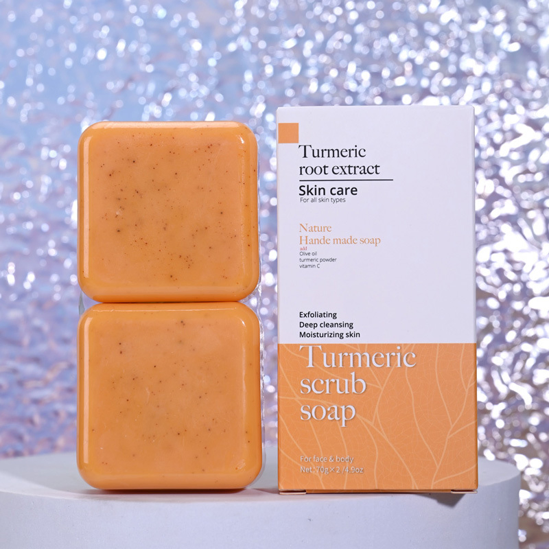 Turmeric Scrub Soap Bar Handmade Soap Vc Cleansing Bath Soap for Skin Lightening