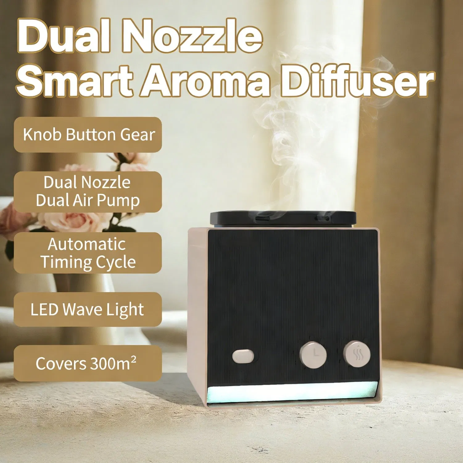 Luxury Essential Oil Diffuser with Two Bottles High End Smart Home Fragrance Electric Diffuser Wholesale Scent Machine