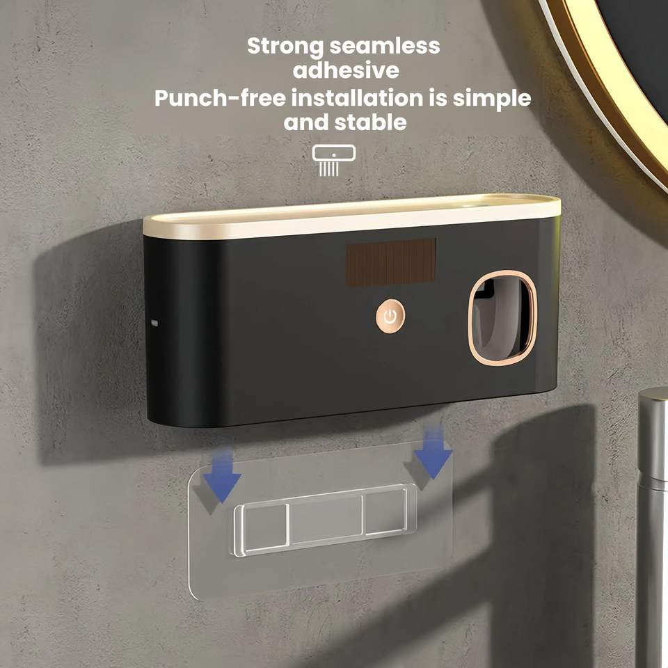 Multifunctional Disinfection Toothbrush Slot Wall-Mounted Toothbrush Holder Sterilization Punch-Free Toothpaste Squeezer Toothbrush Holder