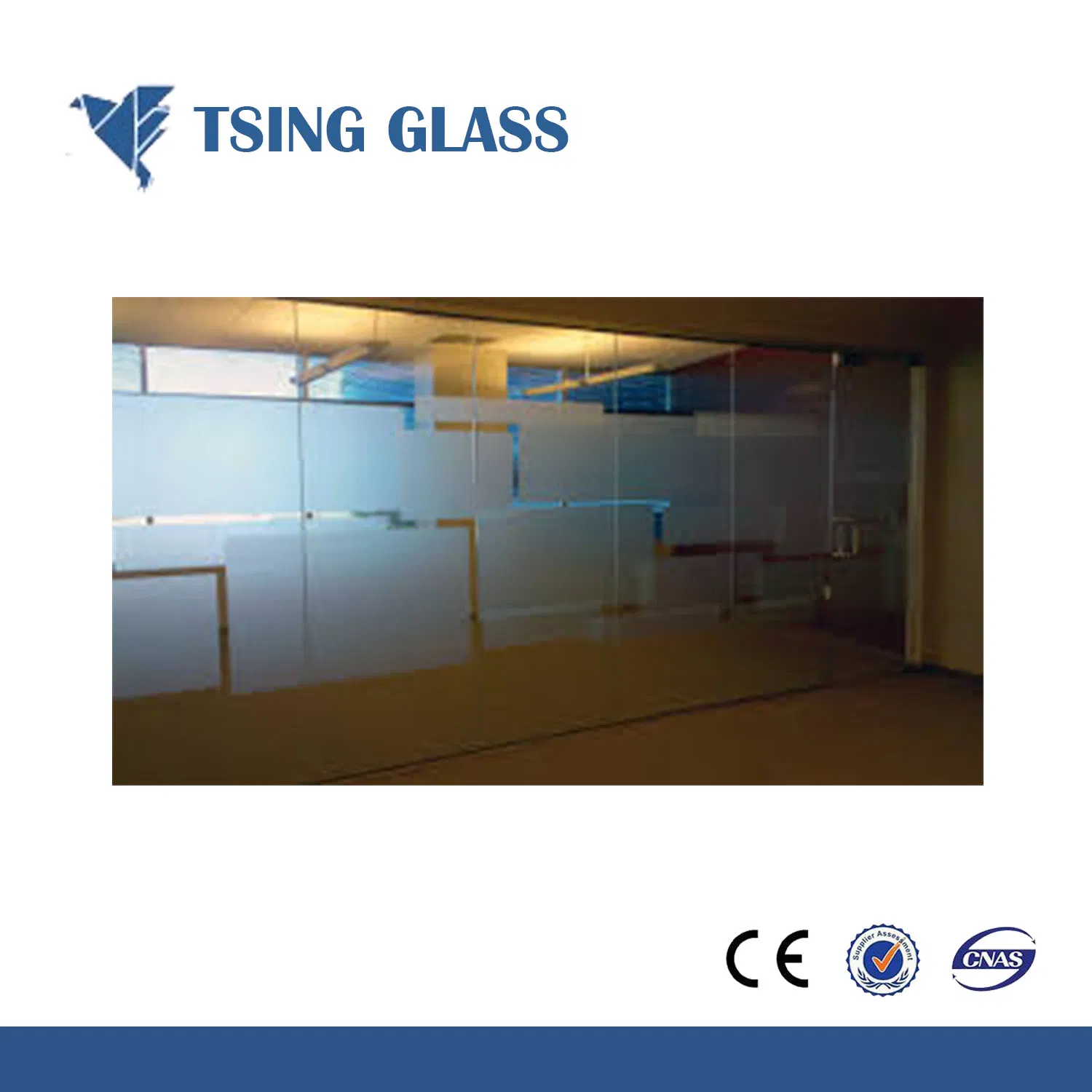4-12mm Tempered Acid Etched Glass for Office/Shower/Balustrades/Handrails/Stairs