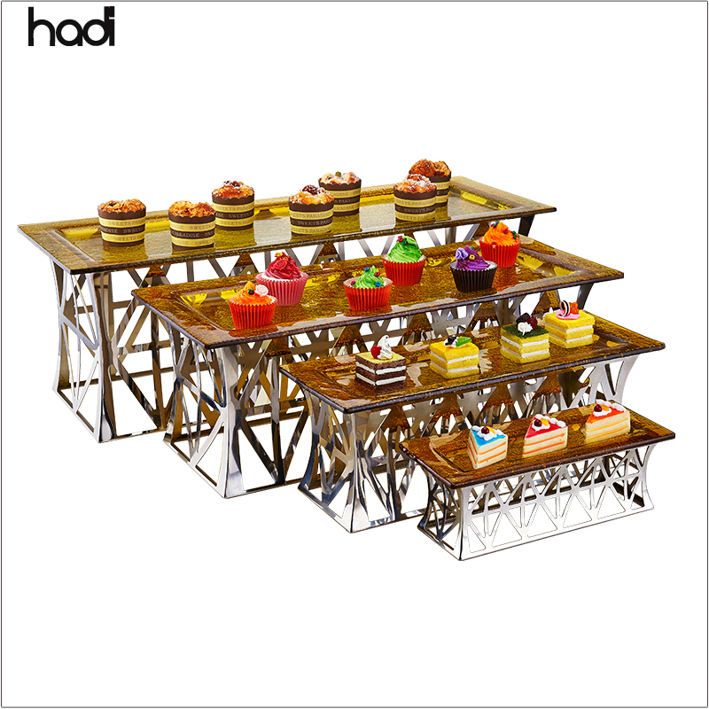 Wedding Cup Cake Stand Luxury High Tea Tier Modern Buffet Elevation Food Stand Party Display Golden Buffet Display Stand Food