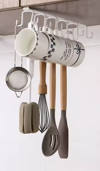 Multi-Function Kitchen Cabinet Cup Holder Storage Hooks