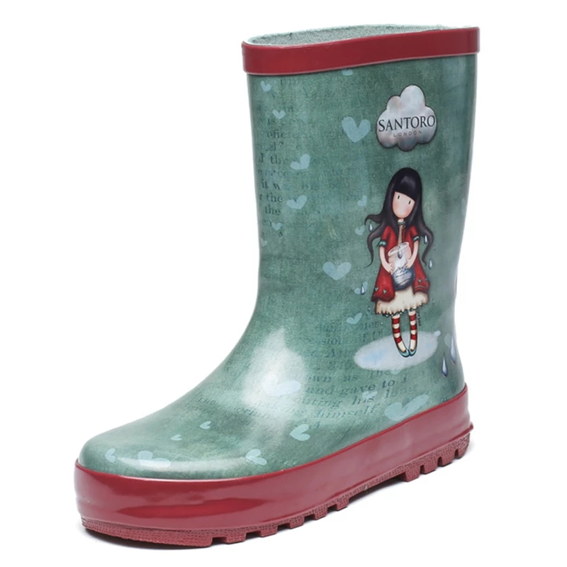 New Girls High Boots Children Rubber Rain Boots