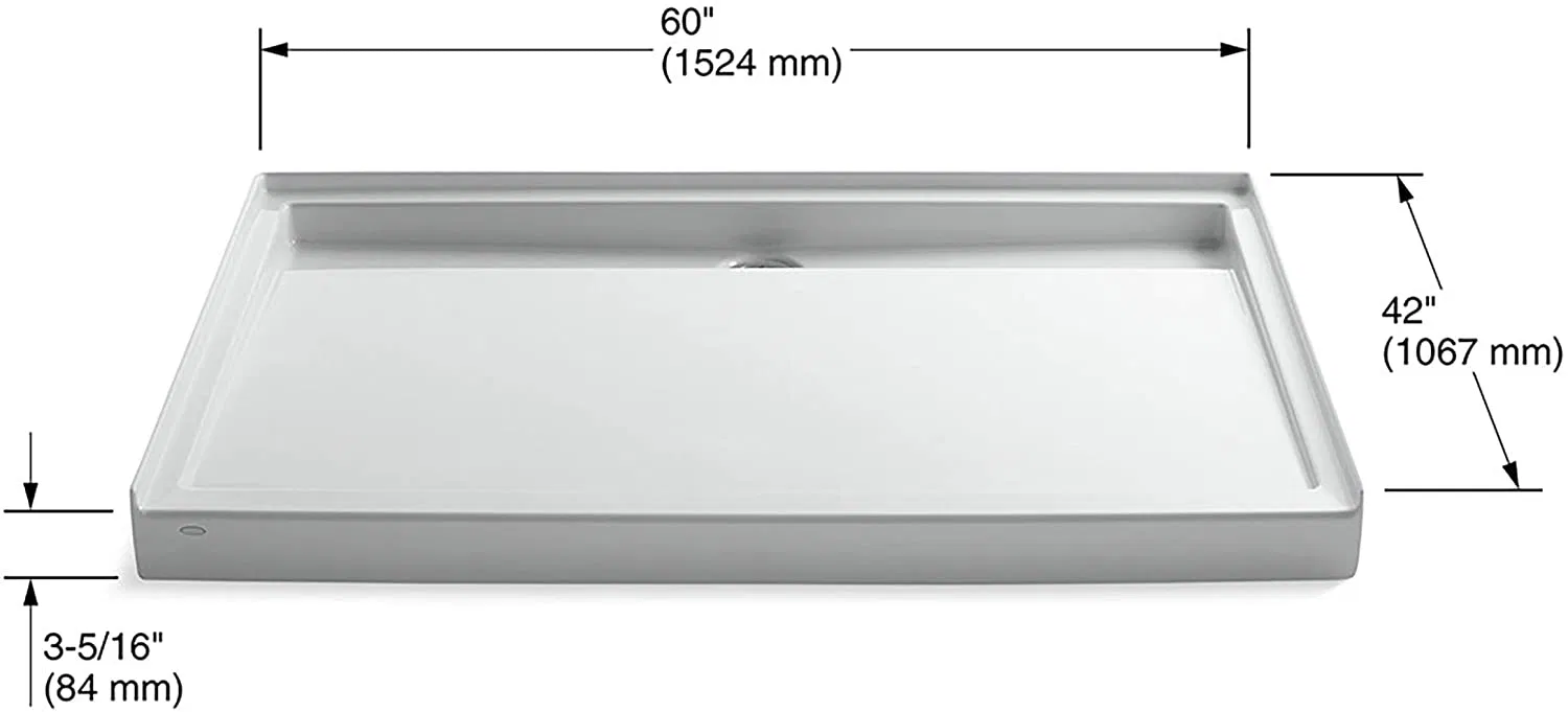 Center Drain Abnormal Shower Base with Flanges (BD-4006)