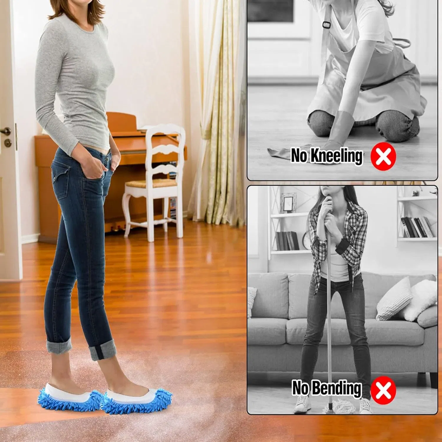 Chenille Slippers for Floor Cleaning Washable Shoes Cover