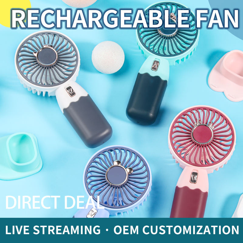 Summer Outdoor Rechargeable Handheld Fan Portable Mini Fan Office Study Outdoors Home Table USB Battery Mini Fan