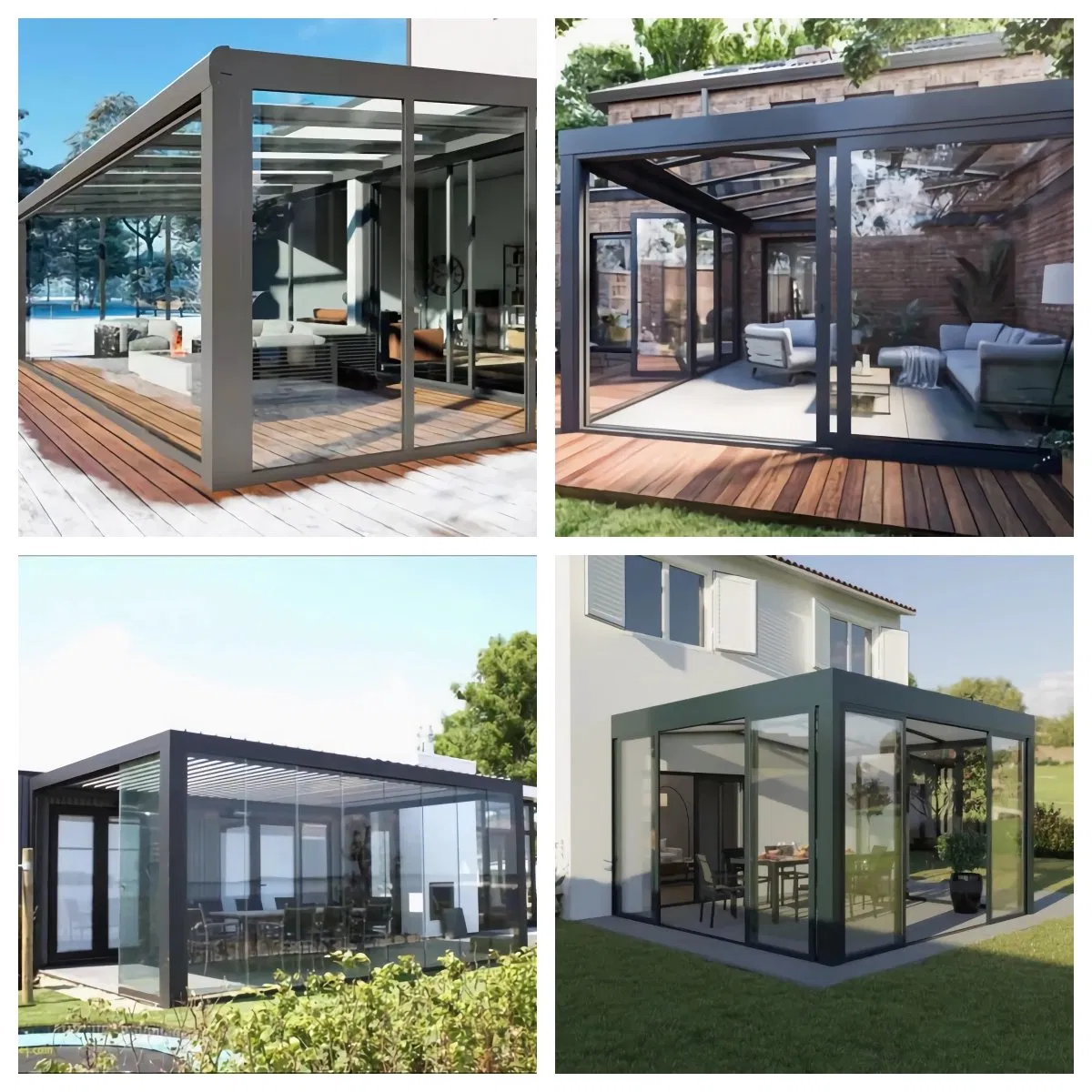 Luxury Coffee Shops Glasshouse Aluminum Hotel Restaurants Home Container Sunroom