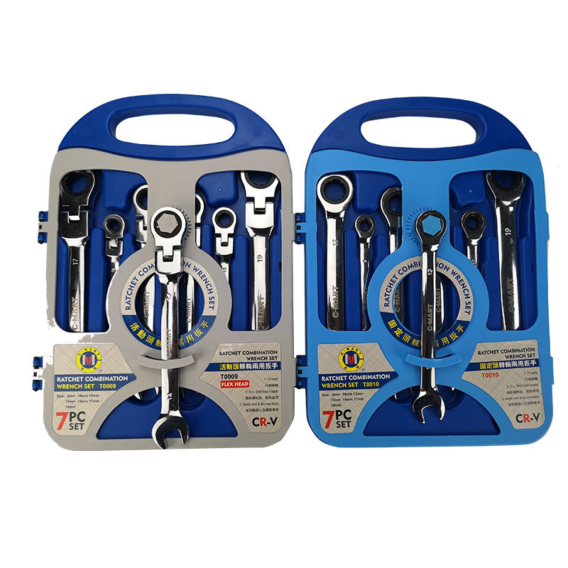 7PC Fixed Head Ratchet Combination Wrench Set