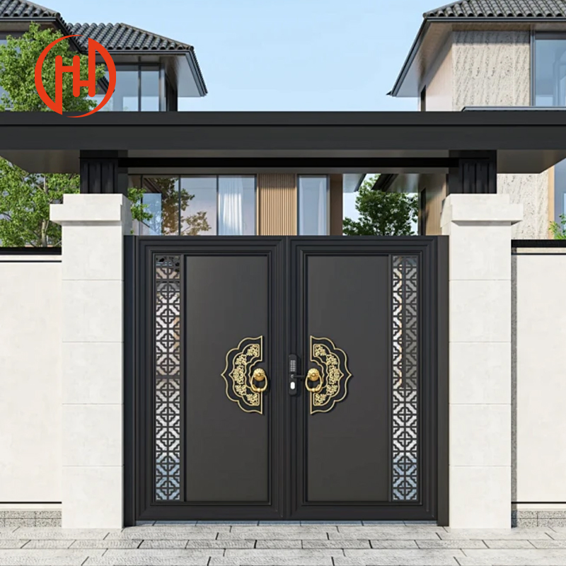 Aluminum Post Wood Composite Gate Electronic Door Fence Gate