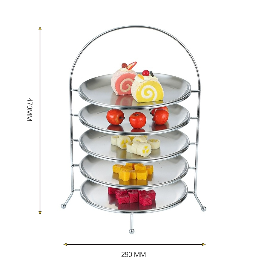 Stainless Steel Cake Stand Custom Tier Cake Display Stand for Afternoon Tea & Wedding Party & Bakery Display