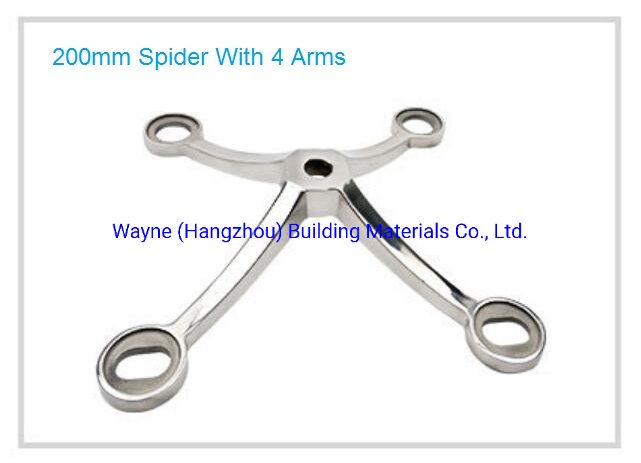 200mm Stainless Steel Glass Spider with 4 Arms; Glass Fitting Hardware, Point-Fixed Curtain Wall Hardware with High Quality and Best Price