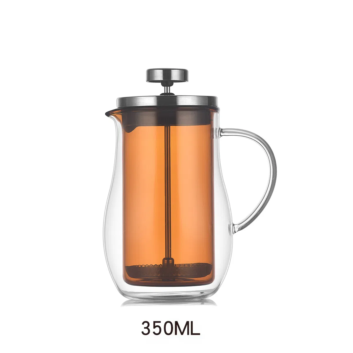 Clear and Amber Glass Coffee Pot with Stainless Steel Sieve