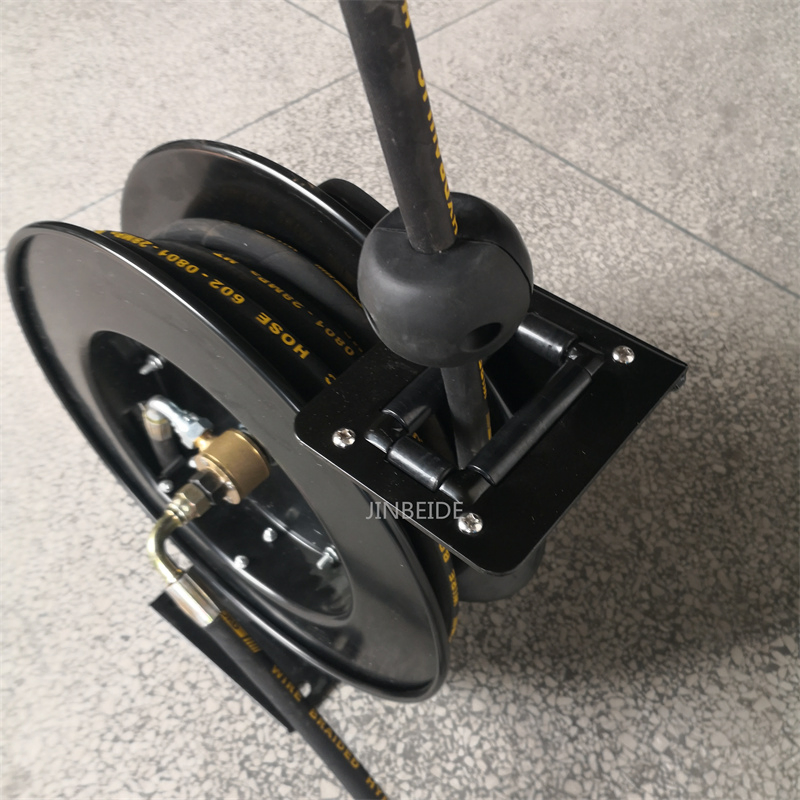 10 Meters Hydraulic Grease Hose Reel Retractable Auto Air Hose Reel Wall Mounted High Pressure Oil Hose Reel